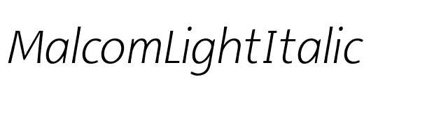 MalcomLightItalic font preview