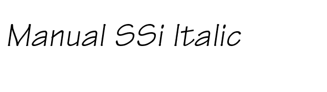 Manual SSi Italic font preview