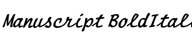 Manuscript BoldItalic font preview