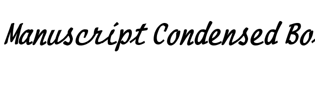 Manuscript Condensed BoldItalic font preview