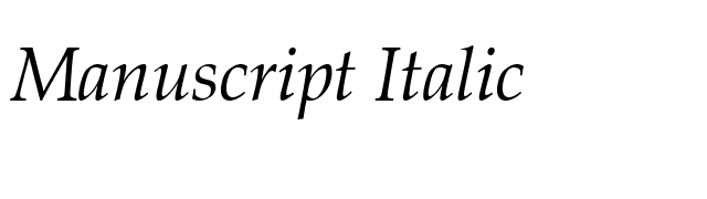 Manuscript Italic font preview