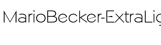 MarioBecker-ExtraLight font preview