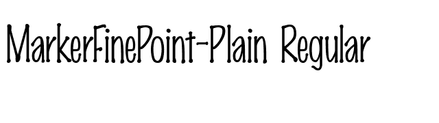 MarkerFinePoint-Plain Regular font preview