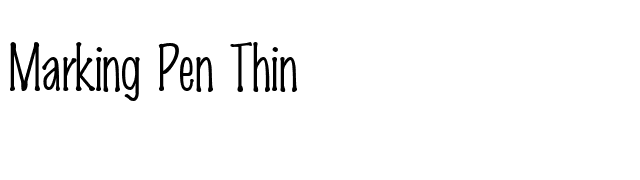 Marking Pen Thin font preview