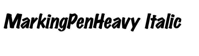 MarkingPenHeavy Italic font preview