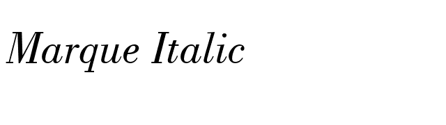 Marque Italic font preview