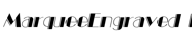 MarqueeEngraved Italic font preview