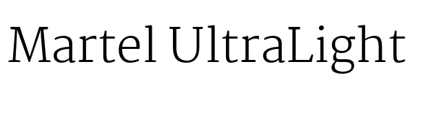 Martel UltraLight font preview