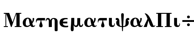 MathematicalPi4 font preview