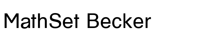 MathSet Becker font preview