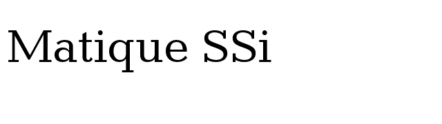 Matique SSi font preview