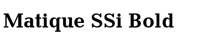 Matique SSi Bold font preview