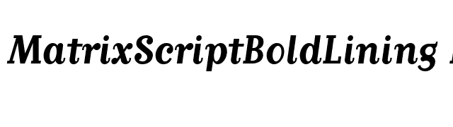 MatrixScriptBoldLining Bold font preview