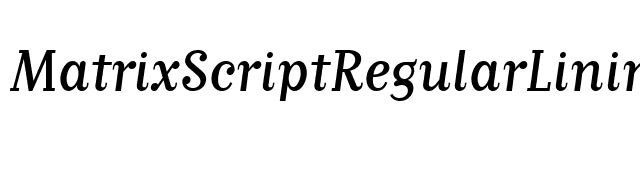 MatrixScriptRegularLining font preview