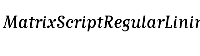 MatrixScriptRegularLining Regular font preview