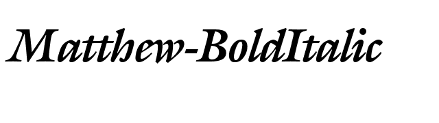 Matthew-BoldItalic font preview