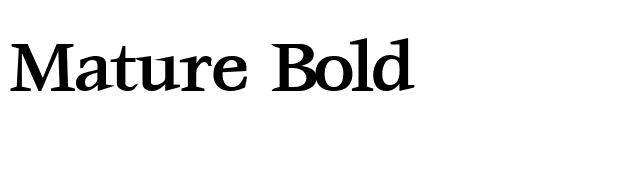 Mature Bold font preview