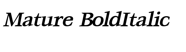 Mature BoldItalic font preview