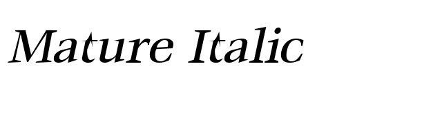 Mature Italic font preview