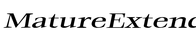 MatureExtended Italic font preview