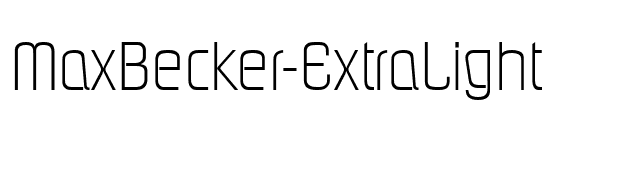 MaxBecker-ExtraLight font preview