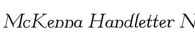 McKenna Handletter NF Roman Italic font preview