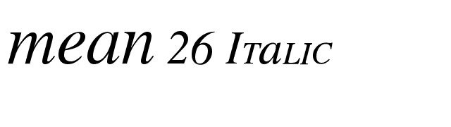 MEAN 26 Italic font preview