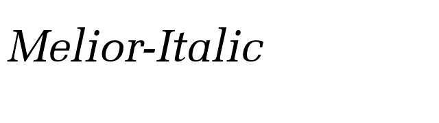 Melior-Italic font preview