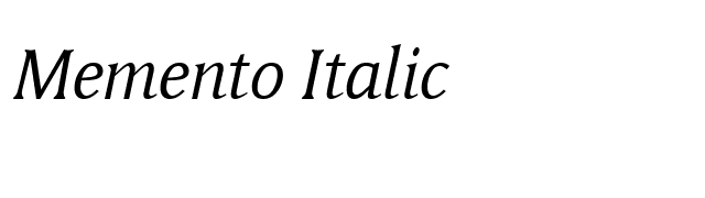 Memento Italic font preview