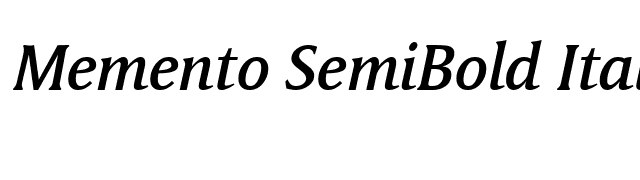 Memento SemiBold Italic font preview