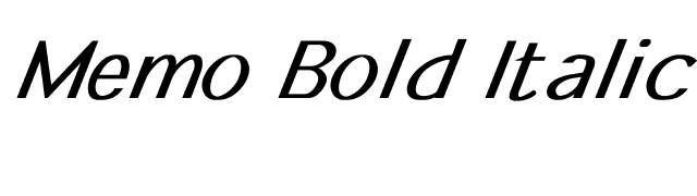 Memo Bold Italic font preview