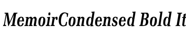 MemoirCondensed Bold Italic font preview