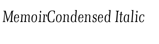 MemoirCondensed Italic font preview