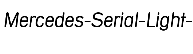 Mercedes-Serial-Light-RegularItalic font preview