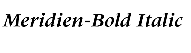 Meridien-Bold Italic font preview