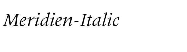 Meridien-Italic font preview