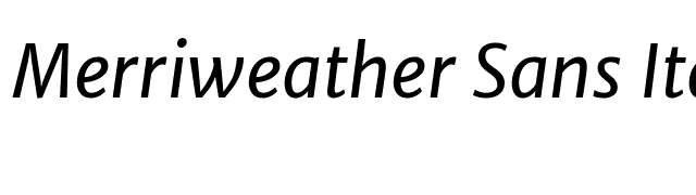 Merriweather Sans Italic font preview