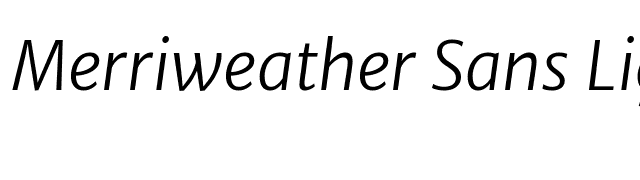 Merriweather Sans Light Italic font preview