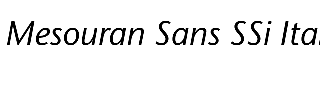 Mesouran Sans SSi Italic font preview