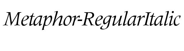 Metaphor-RegularItalic font preview