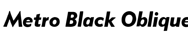 Metro Black Oblique HPLHS font preview