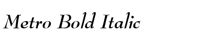 Metro Bold Italic font preview