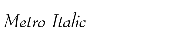 Metro Italic font preview