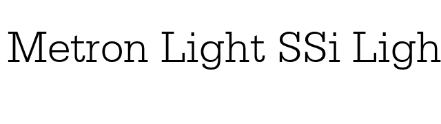 Metron Light SSi Light font preview