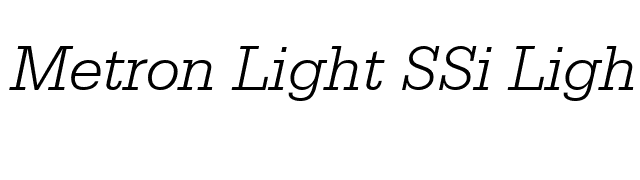 Metron Light SSi Light Italic font preview