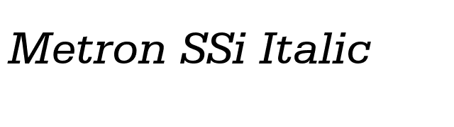 Metron SSi Italic font preview