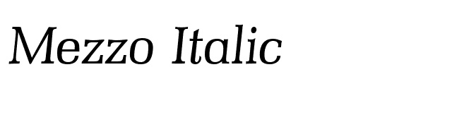 Mezzo Italic font preview