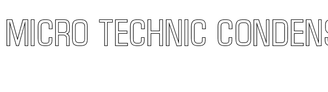 Micro Technic Condensed Outline Regular font preview