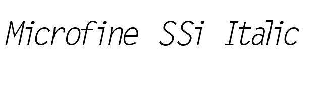 Microfine SSi Italic font preview