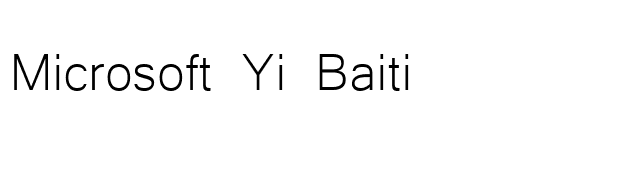 Microsoft Yi Baiti font preview